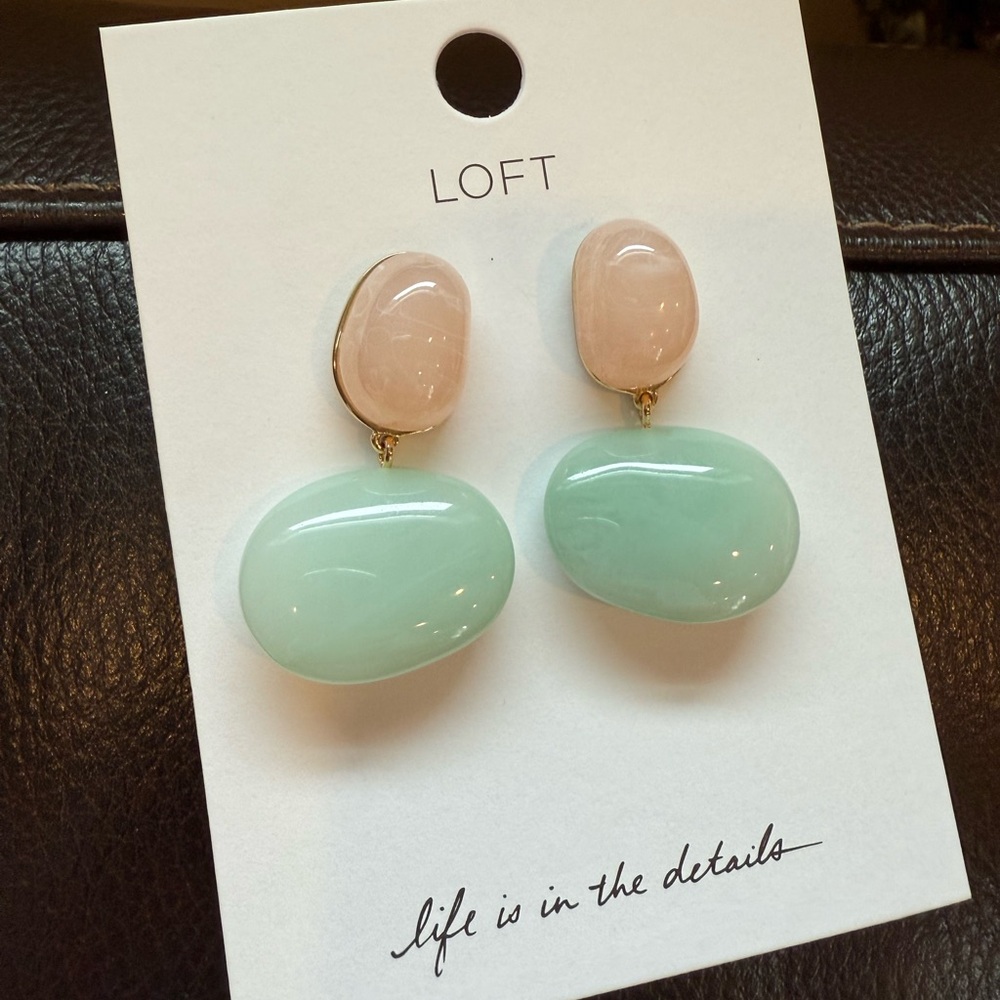 LOFT Pastel Pink and Green Earrings